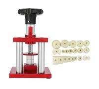 Uhrenpresse mit 20 Stanzformen, Schraubentyp, präzise Kristalllünette, Uhrengehäuse-Schließer für Uhrmacher Uhrenherstellung und Reparatur-Werkzeug-Set, Rot/Ausflug, einfarbig (Getaway Solids)