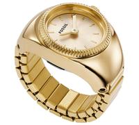 Uhrenring FOSSIL "WATCH RING", gold (goldfarben), Armbanduhren, Damen, Quarzuhr, Damenuhr, analog, Edelstahl, Flexband, Zugband (67258320-0) goldfarben