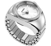 Uhrenring FOSSIL "WATCH RING", silber (silberfarben), Armbanduhren, Damen, Quarzuhr, Damenuhr, analog, Edelstahl, Flexband, Zugband (49720011-0) silberfarben