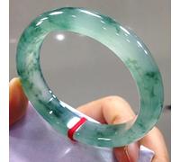 UIBAO Jade-Armband-Armband für Frauen-Retro- chinesische Art natürliche grüne Jade-Armband Echte Natürliche Jade der Klasse A Grüne Stein Armreifen für Frauen,58mm