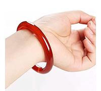 UIBAO Jade Armreif Roter Achat-Jade-Armband Natürlicher Red Jade Armreif Damen Jade Armreifen Für Damen Lady Schmuck Modeaccessoires mit Geschenkbox,61-62mm