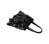 uikios Große Kapazität Glitzer Pailletten Toted Bag Trendy Schultertasche Geldbörse Handtasche mit Verschluss für Shopping Strand Trendy Geldbörse Handtasche, Schwarz , One Size