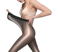 uikios Mutterschaftsfreundliche, glänzende, blickdichte Strumpfwaren, Stretch-Stoff mit verstärktem Bund und ohne sichtbare Nähte, weiche, nahtlose Strümpfe, Schwarz , 60D