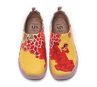 UIN Viva la Vida Damen Slip On Schuhe Bunter Reiseschuh Wanderschuhe Sneaker Leicht Loafer Shoes Reise Schuhe Segelschuhe Canvas Gelb(39)