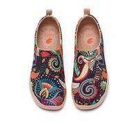 UIN Wonder Mandala Damen Wanderschuhe Bemalte Slip On Schuhe Gemütlich Reise Schuhe Leicht Loafer Canvas(37)
