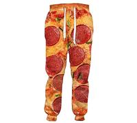 UIOKLMJH Herren-Hose, 3D-Druck, Gourmet-Wurst-Pizza, Unisex, Sportbekleidung, modische Sweathose, lässige Streetwear-Hose, Hose 6, S