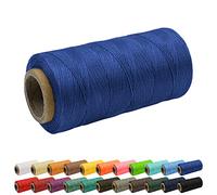 Uiopa 1mm x 260m Wachsfaden, 150D Flache Sattlergarn Ledergarn Gewachst, Leder Nähen Faden Gewachste Schnur für Lederhandwerk, Buchbinderei, Schuhreparatur, Schmuck (Blau)