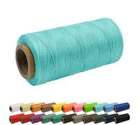 Uiopa 1mm x 260m Wachsfaden, 150D Flache Sattlergarn Ledergarn Gewachst, Leder Nähen Faden Gewachste Schnur für Lederhandwerk, Buchbinderei, Schuhreparatur, Schmuck (Hellblau)