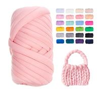 Uiopa Bulky Armstricken Wolle, 500g Dicke Wolle Sperrige Handstrickgarn, Grob Gestrickte Schlauchgarn Häkelwolle Chunky Yarn für Taschen, Decken, Körbe, Haustiernester, DIY-Kunsthandwerk