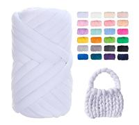 Uiopa Bulky Armstricken Wolle, 500g Dicke Wolle Sperrige Handstrickgarn, Grob Gestrickte Schlauchgarn Häkelwolle Chunky Yarn für Taschen, Decken, Körbe, Haustiernester, DIY-Kunsthandwerk