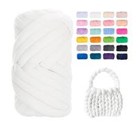 Uiopa Bulky Armstricken Wolle, 500g Dicke Wolle Sperrige Handstrickgarn, Grob Gestrickte Schlauchgarn Häkelwolle Chunky Yarn für Taschen, Decken, Körbe, Haustiernester, DIY-Kunsthandwerk
