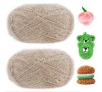 Uiopa Schwammgarn, 200g(2 x 100g, 2 x 200m) Glitzer Spülschwammgarn Häkel Bubble-Garn, Flauschige Schwammwolle Garn zum Häkeln Stricken Spültücher Badeschwämme Dekoration DIY Crafts