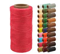 Uiopa Wachsfaden, 1mm x 200m Flacher Ledergarn Gewachst, Leder Nähen Faden Sattlergarn Gewachste für Nähprojekte, Reparatur, Buchbinden, DIY Basteln