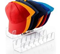 Uixxducc 2pcs Cap halterung, Acryl Cap Halter für 14 Baseballmützen Cap Organizer Desktop Baseballkappen Organizer, zur Präsentation von Baseballkappen