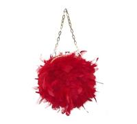 UJEDFHV abendtaschen mit feder Feder Handtasche Mini Mode Elegante Luxuriöse Geldbörse Party Blume(Red)