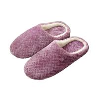 UJEDFHV Herren Hausschuhe Männer Hausschuhe Winter Plüsch Warme Hause Schuhe Frauen Pelz Slipper Innen Stille Komfort Boden Rutschen Schlafzimmer(Style3-purple,40-41(fit 39-40))