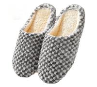 UJEDFHV Herren Hausschuhe Männer Hausschuhe Winter Plüsch Warme Hause Schuhe Frauen Pelz Slipper Innen Stille Komfort Boden Rutschen Schlafzimmer(Style1-gray,40-41(fit 39-40))