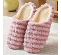 UJEDFHV Herren Hausschuhe Männer Hausschuhe Winter Plüsch Warme Hause Schuhe Frauen Pelz Slipper Innen Stille Komfort Boden Rutschen Schlafzimmer(Style2-dark pink,38-39(fit 37-38))