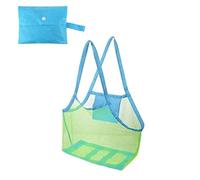 UJEDFHV Netz Strandtasche Sand Away Tragbare Netztasche Spielzeug Aufbewahrungstaschen Schwimmen Großer Strand Kleidung Kleinigkeiten Rucksack(Blue)