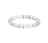 UJEDFHV Perlenarmbänder Naturstein Runde Perlenarmbänder Damen Trendy 6 8 10mm Elastisches Seil Armband Yoga Schmuck(Beads 8mm,White)