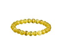 UJEDFHV Perlenarmbänder Naturstein Runde Perlenarmbänder Damen Trendy 6 8 10mm Elastisches Seil Armband Yoga Schmuck(Beads 6mm,Yellow)