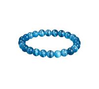 UJEDFHV Perlenarmbänder Naturstein Runde Perlenarmbänder Damen Trendy 6 8 10mm Elastisches Seil Armband Yoga Schmuck(Beads 6mm,Dark Lake Blue)