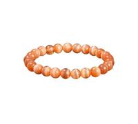 UJEDFHV Perlenarmbänder Naturstein Runde Perlenarmbänder Damen Trendy 6 8 10mm Elastisches Seil Armband Yoga Schmuck(Beads 8mm,Orange)