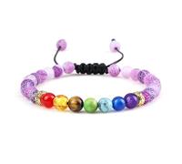 UJEDFHV Perlenarmbänder Perlen Bettelarmband for Frauen Männer 6mm Naturstein Armband Paar Yoga Schmuck(Color5)