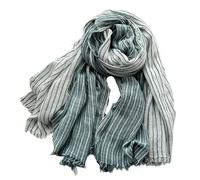 UJEDFHV Schal aus Baumwollleinen Baumwoll-Leinen-Streifenschals Unisex Herren Weiches warmes Halstuch Männliche Accessoires Kurze Quastenschals(Dark green)