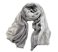 UJEDFHV Schal aus Baumwollleinen Baumwoll-Leinen-Streifenschals Unisex Herren Weiches warmes Halstuch Männliche Accessoires Kurze Quastenschals(Dark grey)