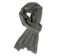 UJEDFHV Schal aus Baumwollleinen Baumwolle Leinen Herren Schal Unisex Stil Gestreifte Schals Herbst Winter Warme Pashmina Männliche Accessoires(Grey)