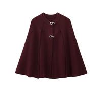UJEDFHV Wollmantel Damen Cape-Mäntel aus Wollmischung for Damen in zwei klassischen Farben, eine davon Dunkelgrau und Burgunderrot, ideal for kaltes Wetter(Wine Red,M)