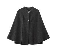 UJEDFHV Wollmantel Damen Cape-Mäntel aus Wollmischung for Damen in zwei klassischen Farben, eine davon Dunkelgrau und Burgunderrot, ideal for kaltes Wetter(COLOR01,S)