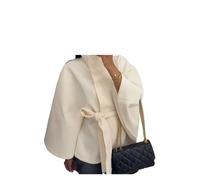 UJEDFHV Wollmantel Damen Woll Einreiher Gürtel Mantel Frauen Stehkragen Lose Vintage Hülse Pendeln Jacke(Color10,S)