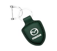 UJEOOWKM Auto Schlüsselanhänger für Mazda CX3 56mm,Leder Schlüsselring Keyring Keychain Schlüsselabdeckung Autozubehör,A-Green