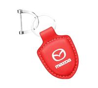 UJEOOWKM Auto Schlüsselanhänger für Mazda CX3 56mm,Leder Schlüsselring Keyring Keychain Schlüsselabdeckung Autozubehör,A-Red