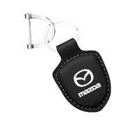 UJEOOWKM Auto Schlüsselanhänger für Mazda MX-5 2016-2023,Leder Schlüsselring Keyring Keychain Schlüsselabdeckung Autozubehör,A-Black