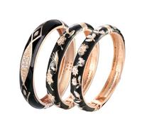 UJOY Emaille-Armband für Damen, handgefertigt, Blumenmuster, 2 Stück, One Size