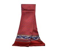 UK_Stone 100% Seide Paisley Blumen Halstuch Herren Schal (Paisley # 8 Rot)