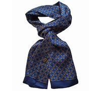 UK_Stone 100% Seide Paisley Blumen Halstuch Herren Schal (Vintage Blumen #2 Dunkelblau)