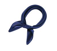 UK_Stone Damen Bandana Kopftuch Seidenschal Seidentuch Halstuch Nickituch 100% Seide Multifunktion Schal Unifarben 50 x 50cm, Marine