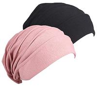 UK_Stone Damen Unifarben Baumwolle Ethnisch Turban Mütze Chemo Kopftücher Haarverlust Kopfbedeckung