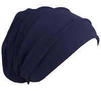 UK_Stone Damen Unifarben Baumwolle Ethnisch Turban Mütze Chemo Kopftücher Haarverlust Kopfbedeckung