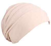 UK_Stone Damen Unifarben Baumwolle Ethnisch Turban Mütze Chemo Kopftücher Haarverlust Kopfbedeckung