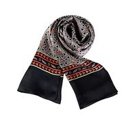 UK_Stone Halstuch Herren 100% Seide Schal Vintage Pattern Seidenschal Herrenschal, (Geflochtenes Pattern Schwarz)