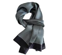 UK_Stone Halstuch Herren 100% Seide Schal Vintage Pattern Seidenschal Herrenschal, (Geflochtenes Pattern #2 Schwarzgrau)