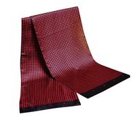 UK_Stone Halstuch Herren 100% Seide Schal Vintage Pattern Seidenschal Herrenschal, Hahnentritt Rot
