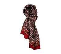 UK_Stone Halstuch Herren 100% Seide Schal Vintage Pattern Seidenschal Herrenschal, (Kariert Blumen Pattern Weinrot)