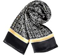 UK_Stone Halstuch Herren 100% Seide Schal Vintage Pattern Seidenschal Herrenschal, (Vintage Blumen Pattern #1 Schwarz)
