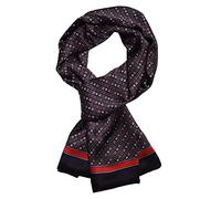 UK_Stone Halstuch Herren 100% Seide Schal Vintage Pattern Seidenschal Herrenschal, (Vintage Blumen Pattern #3 Schwarz)